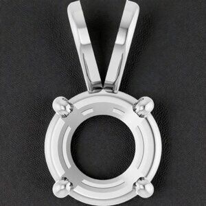 6.5 mm Round Pendant Mounting in 14kt White Gold